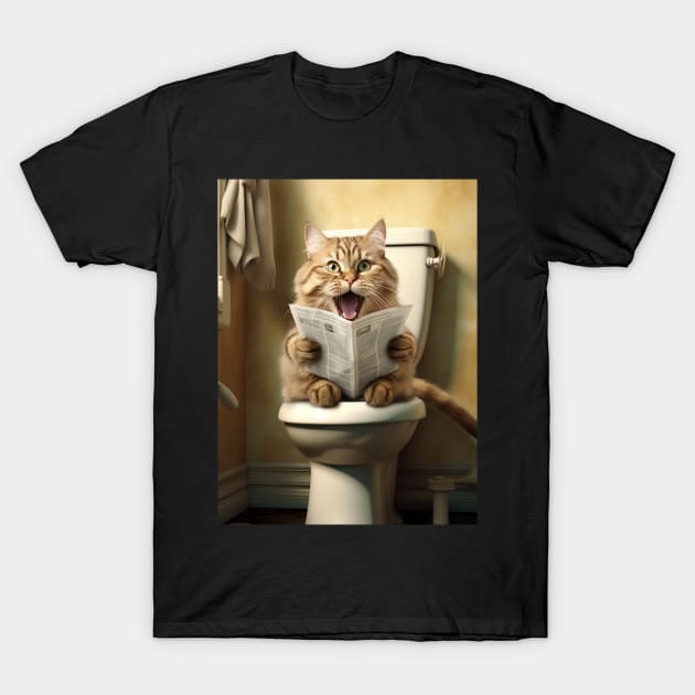 The Feline Newshound T-Shirt by vk09design